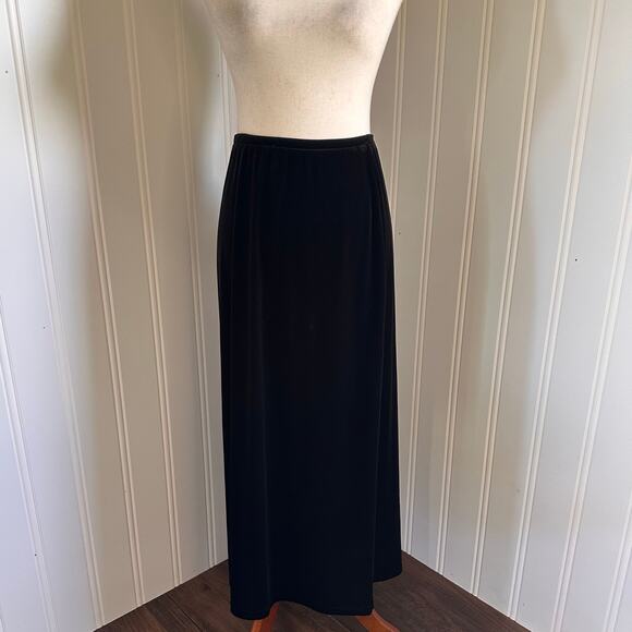 Vintage 90s Whimsygoth Black Velour Maxi Skirt M - Picture 1 of 6